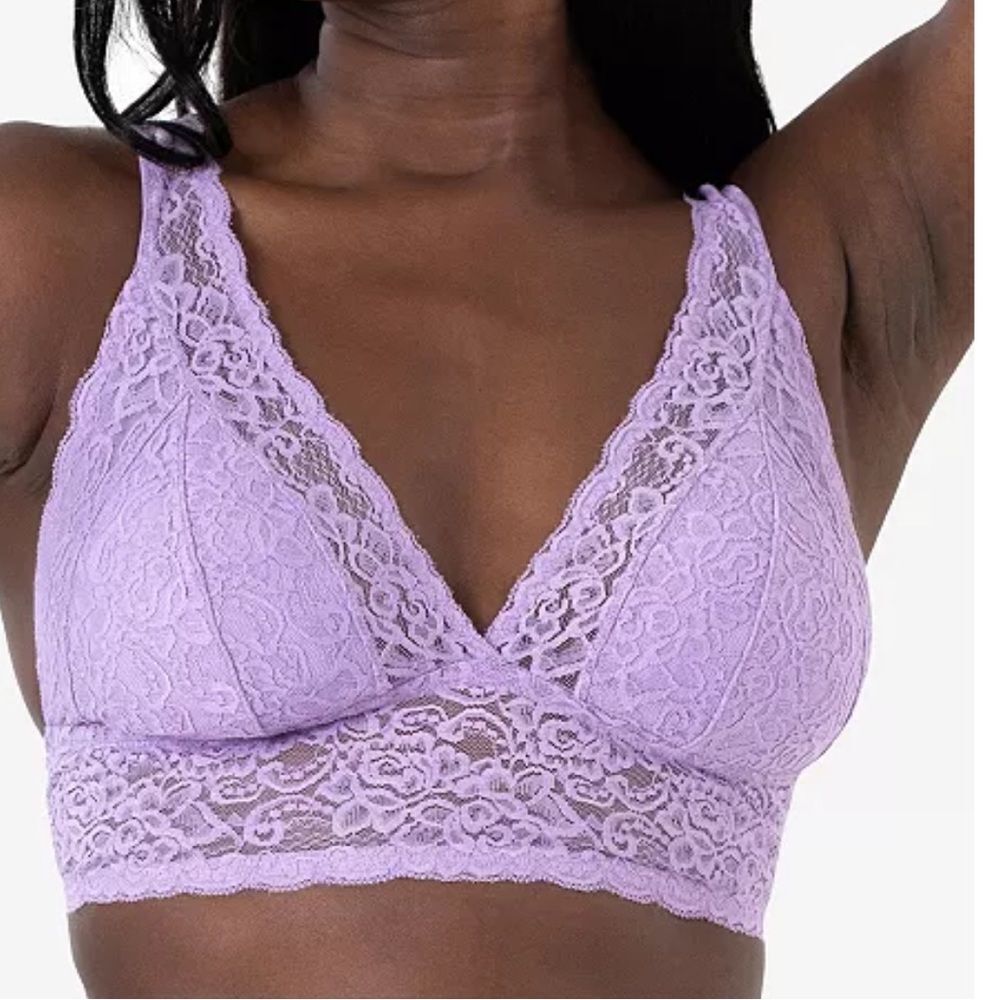 DORINA Lana 2 Piece Light Padded All Lace bralettes M Purple/Ivory NWT in pkg